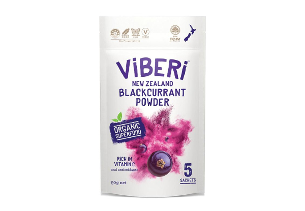 Viberi Organic Blackcurrant Powder Range - Five Options Available