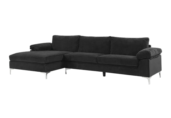 Ronni Upholstered Sectional Sofa - Available in Three Colours & Option with Left or Right Chaise