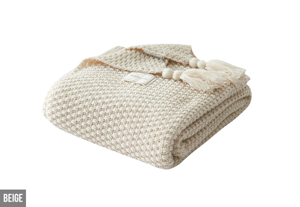 Cosy Knitted Blanket - Three Colours Available