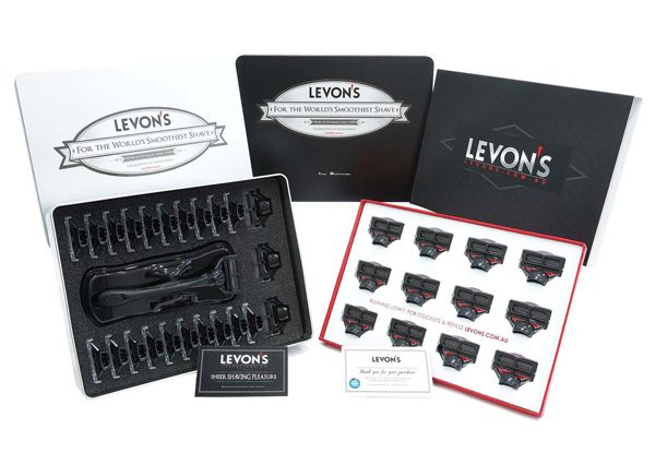 LEVON'S Five-Blade Premium Shave with 24 Refills Razor Set with Free Delivery