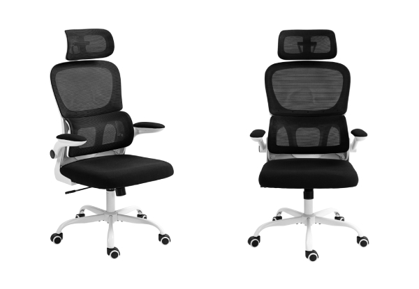 Black & White Ergonomic Mesh Office Chair with Lumbar Support