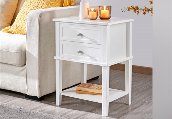 Two-Piece Bedside Table Nightstand - Two Colours Available