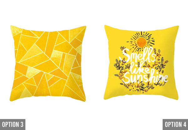 Gold/Yellow Printed Cushion Cover 45x45cm - Available in Ten Options