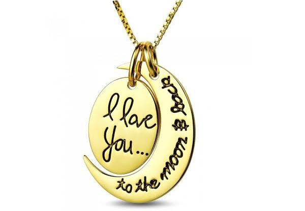 "I Love You to the Moon & Back" Pendant Necklace