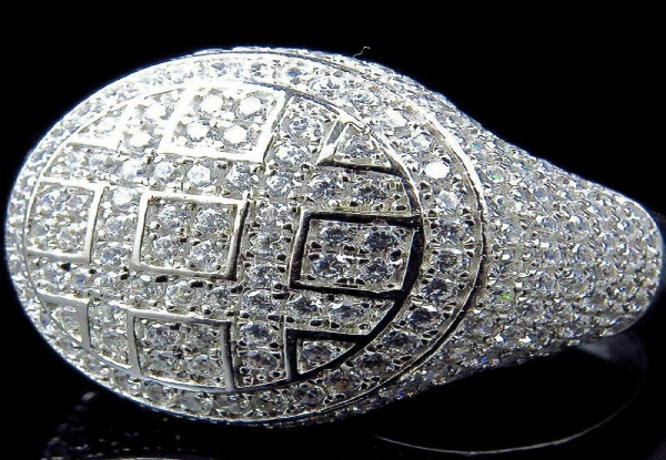 Iced Out Cubic Zirconia Ring - Eight Sizes Available
