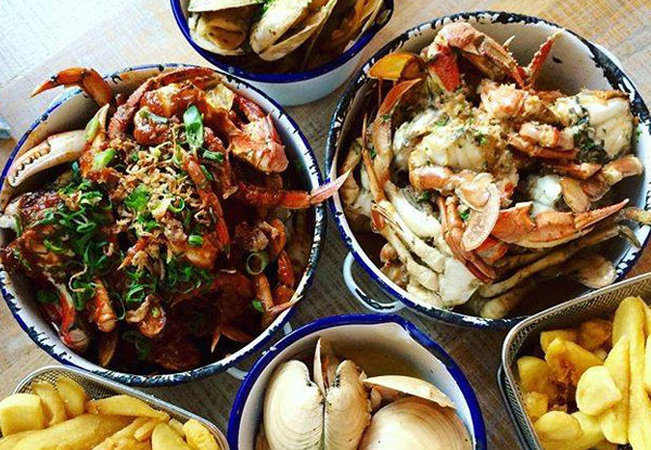 $30 Crab Shack Dining & Beverage Voucher - Options for $60, $120, $180 & $240 Vouchers - Valid Monday to Thursday, 12.00pm - 3.00pm