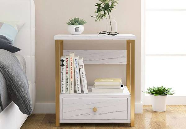 Rona Luxury Minimalist Bedside Table - Two Sizes Available