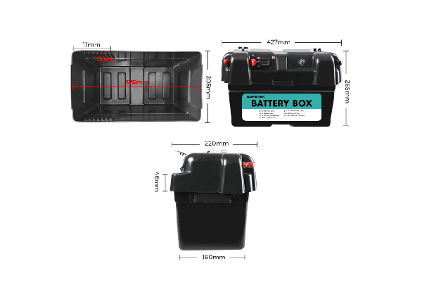 Safetex AGM Battery Box Anderson Plug Dual USB - Two Options Available