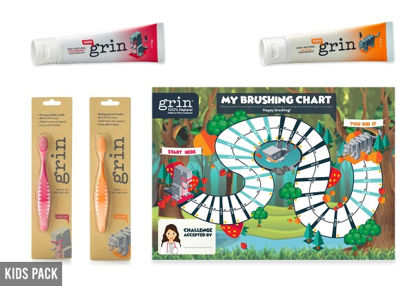 Grin Natural Oral Care Range - Seven Options Available