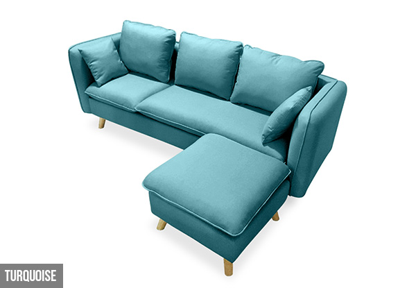 Zorina Sofa with Ottoman - Five Colours Available
