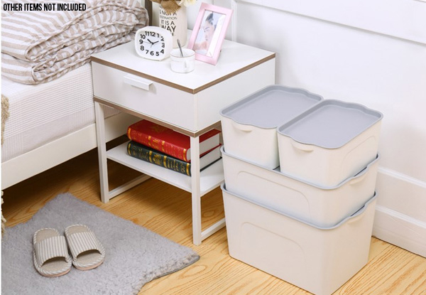 Four-Piece Stackable Home Plastic Organiser Box - Option for Two