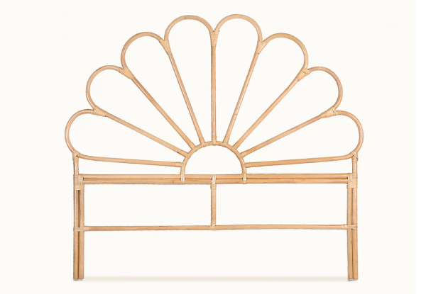 Rattan Petal Design Queen Headboard