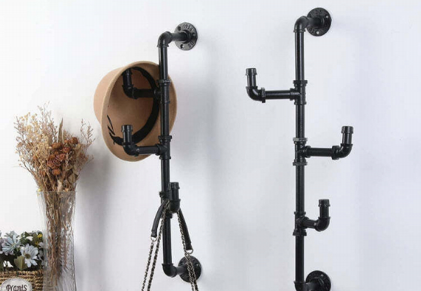 Three-Hook Industrial Pipe Clothes Holder