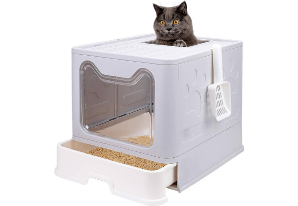 Foldable Cat Litter Box with Lid