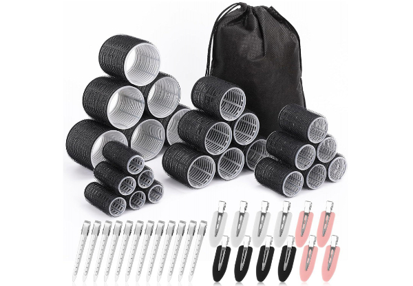 24-Piece Hair Curlers Rollers Set with 24 Clips
