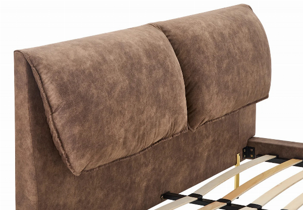 Rowina Queen PU Khaki Bed Frame