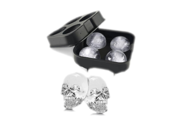 Silicone Skull or Sphere Ice Cube Tray - Two Designs Available