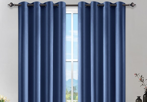 One-Pair Silky Blackout Thermal Curtain - Four Colours & Two Sizes Available