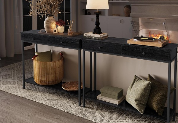 Vasagle Console Hall Table with Two Drawers - Two Options Available