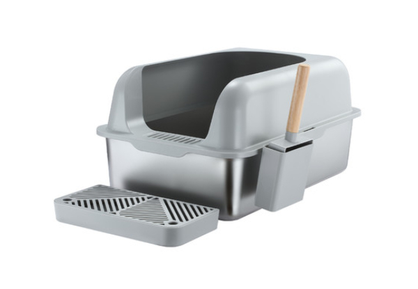 20L Stainless Steel XL Cat Litter Box with Filter Pedal - Two Colours Available