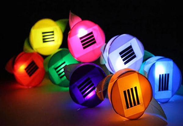 Four-Pack of Tulip Solar Powered LED Lights