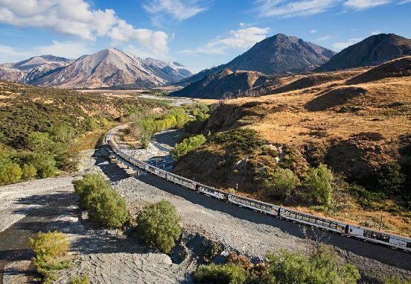 Two-Night TranzAlpine West Coast Glacier Country Getaway for Two People to The Rainforest Retreat In Franz Josef incl. Private Hot Pool Access, Return Train Tickets & Rental Car Hire - Option for Deluxe Stay incl. Breakfast Hamper & Welcome Drinks