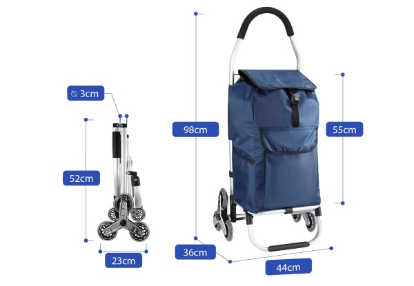 45L Aluminium Shopping Trolley - Two Colours Available