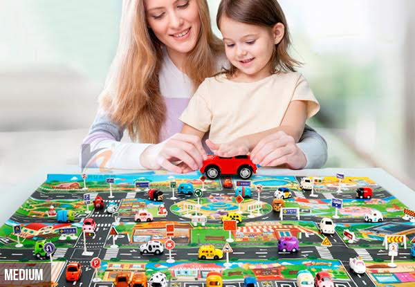 Kids Traffic Map Mat with Road Signs - Two Sizes Available