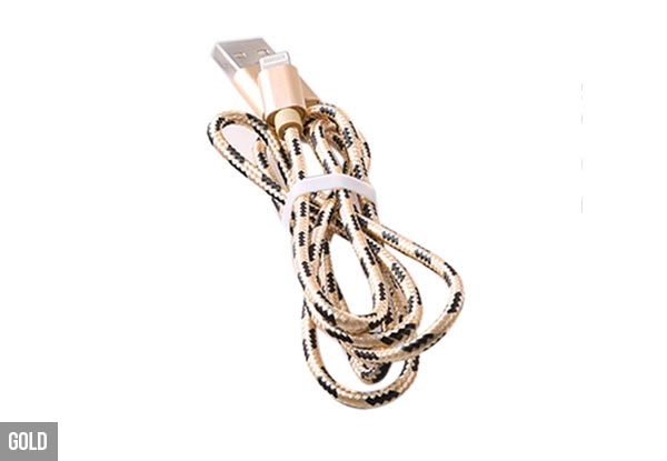 Two-Pack of One-Metre Lightning Charging Cables - Three Colours Available