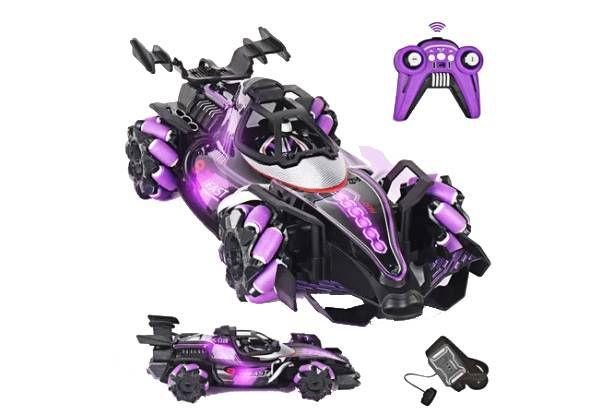 Four-Wheel Remote Control Stunt Racing Car Toy with Light & Spray - Two Colours Available