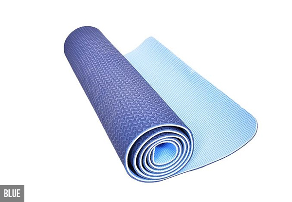 Non-Slip TPE Yoga Mat with Carry Rope & Bag - Three Colours Available & Option for Two