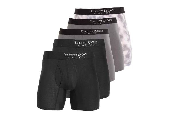 Five-Pack Bamboo Nation Multi Boxer Brief - Five Sizes Available & Option with Fly