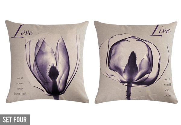 Two-Pack Set of Tulip Linen Cushion Covers - Six Set Designs Available