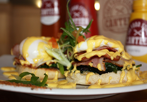 Any Two Eggs Benedicts at Hastings Newest Eatery - Valid for Bacon or Salmon