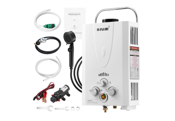 Nine-in-One 10L Maxkon Gas Water Heater with Pump - Two Colours Available