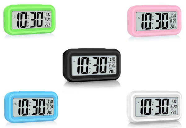 LED Display Digital Alarm Clock - Five Colours Available