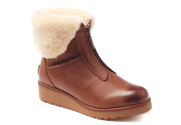 Ugg Abir Collar Zip Boots - Three Colours & Six Sizes Available