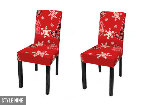 Two-Pack of Christmas Chair Covers - Nine Options Available & Option for Four-Pack