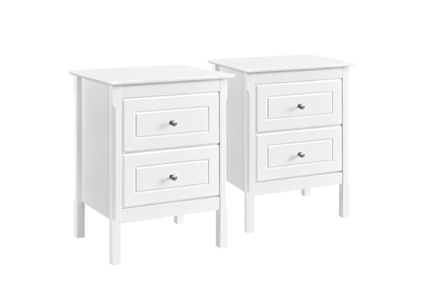 Two-Pack Pine Wood Bedside Tables - Two Colours Available