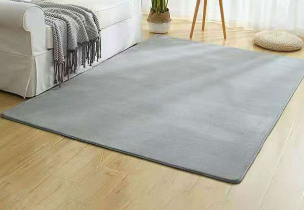 Washable Non-Slip Coral Soft Rug - Available in Four Colours & Three Sizes