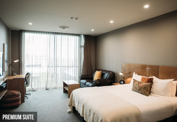 One-Night Luxury 4.5 Star New Plymouth Stay for Two in a Left Wing Studio Room incl. $30 F&B Credit, Parking, Early Check-In & Late Checkout - Options to Stay in a Business or Premium Suite for up to Three Nights