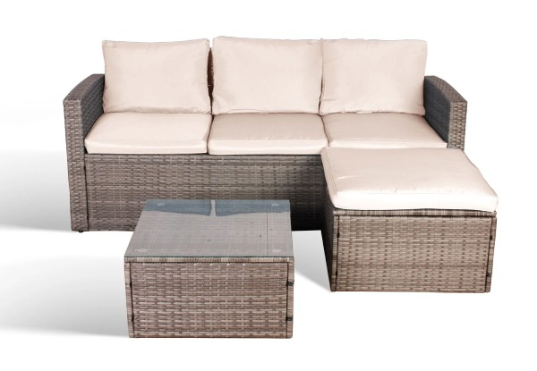 Three-Piece Reo Wicker Set with Storage