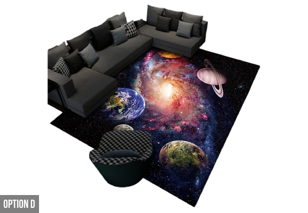 Space Themed Printed Rug - Four Styles & Four Sizes Available