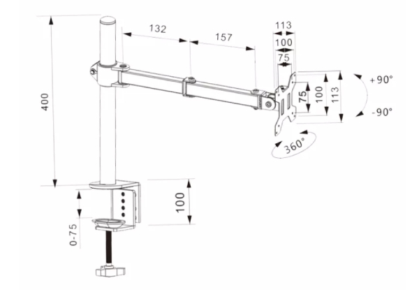 12 - 26 Inches Monitor Arm Stand Bracket