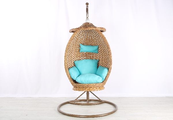 Batik Rattan Hanging Egg Chair