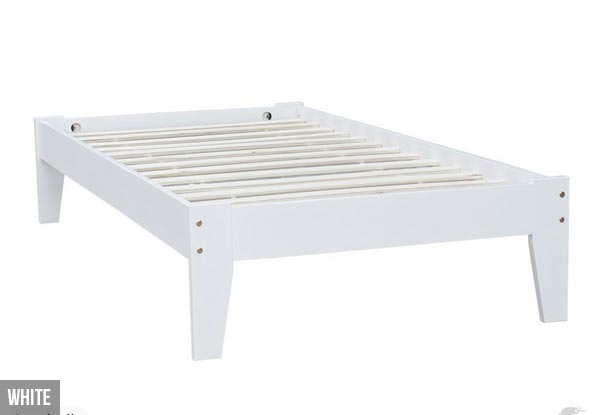 Wooden Slat Bed - Two Colours & Four Sizes Available