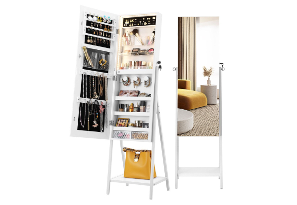 Jewellery Organiser Mirror Cabinet with LED