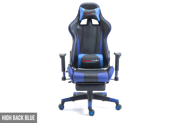 High Back Reclining Gaming Chair with Footrest - Five Colours Available & Option for Premium