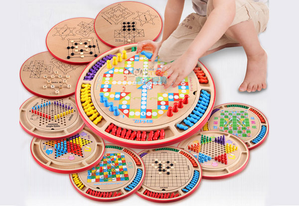 $26.90 for a 10-in-1 Wooden Board Game Set