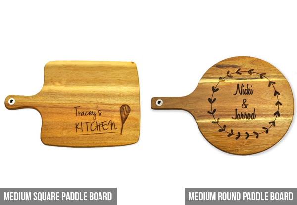 Personalised Cutting Board  - Options for Four Sizes & Twelve Styles Available with Free Metro Delivery